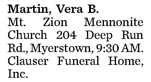 Martin, Vera B. 