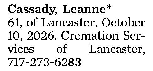 Cassady, Leanne* 61, 