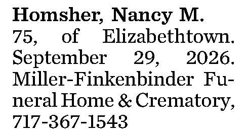 Homsher, Nancy M. 