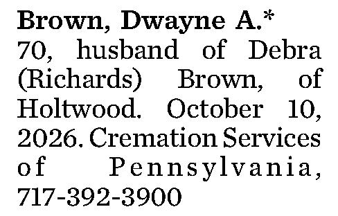 Brown, Dwayne A.* 