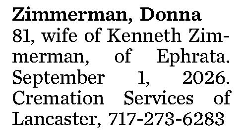 Zimmerman, Donna 81, 
