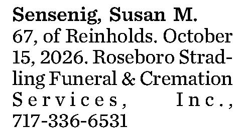 Sensenig, Susan M. 
