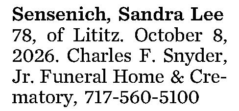 Sensenich, Sandra Lee 