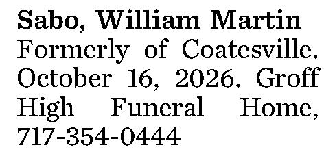 Sabo, William Martin 
