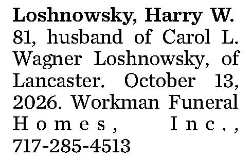 Loshnowsky, Harry W. 