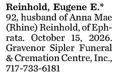 Reinhold, Eugene E.* 