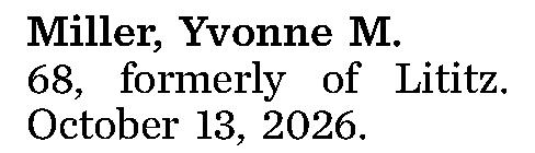 Miller, Yvonne M. 