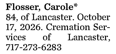 Flosser, Carole* 84, 