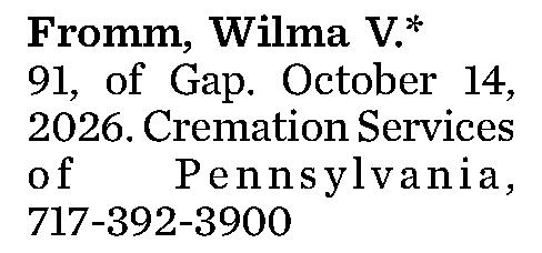 Fromm, Wilma V.* 