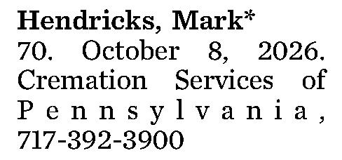 Hendricks, Mark* 70. 