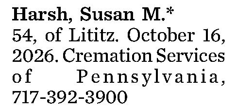 Harsh, Susan M.* 
