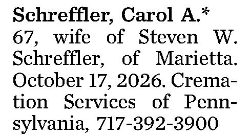 Schreffler, Carol A.* 