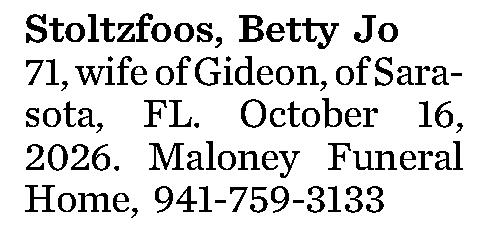 Stoltzfoos, Betty Jo 